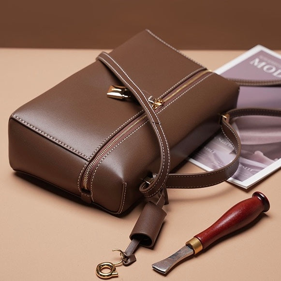 LOLA | Women's Genuine Leather Crossbody Bucket Bag