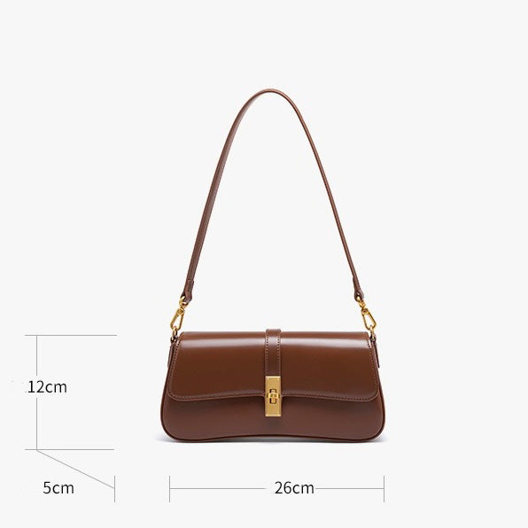 PHOEBE | Genuine Leather Vintage Crossbody Shoulder Baguette Bag