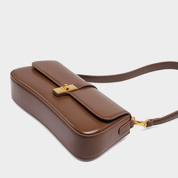 PHOEBE | Genuine Leather Vintage Crossbody Shoulder Baguette Bag