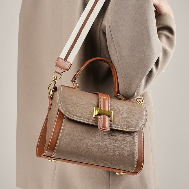 AYLA | Minimalist Leather Structured Top Handle Crossbody Bag