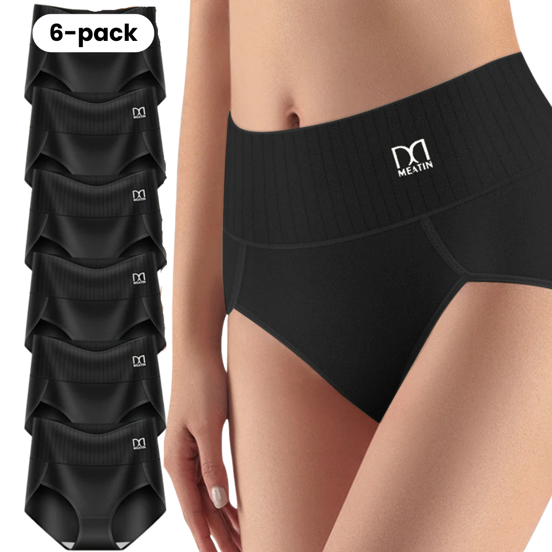 Comfora™ | 6-pack Andas & Bekväma Höga Midjetrosor med Magstöd