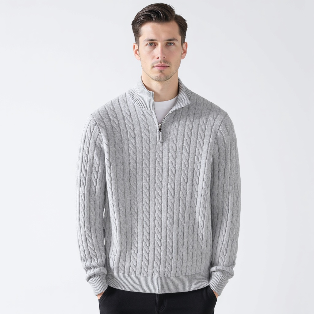 GEORGE | Cable Knit Half-Zip Sweaters (5-pack)