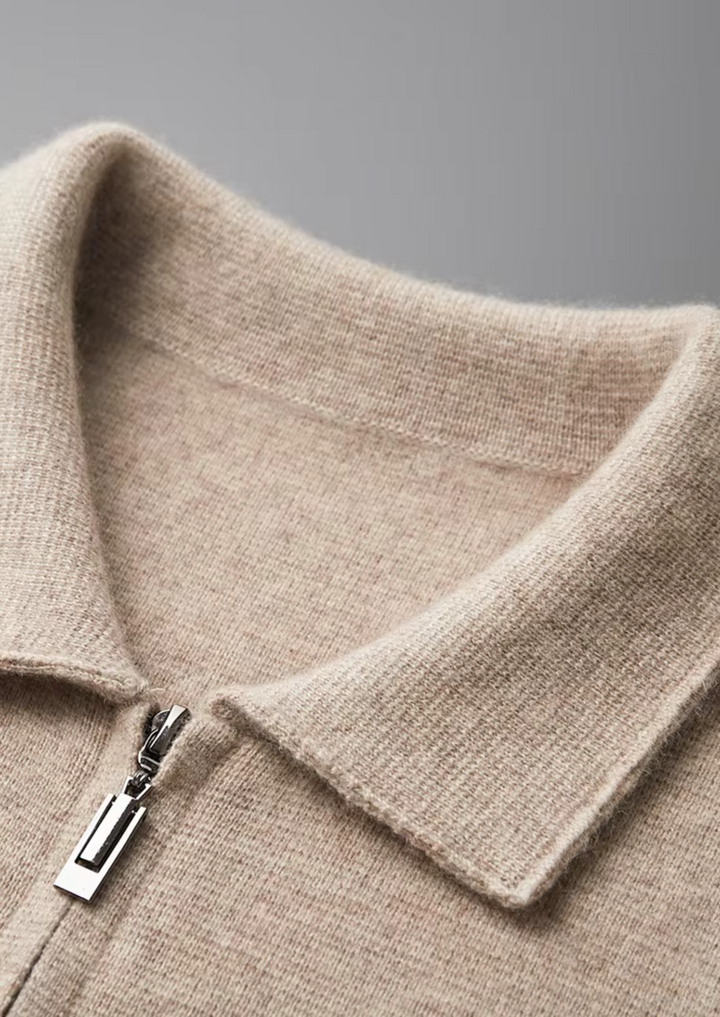 ISAAC | Merino Wool Zip Polo Cardigan