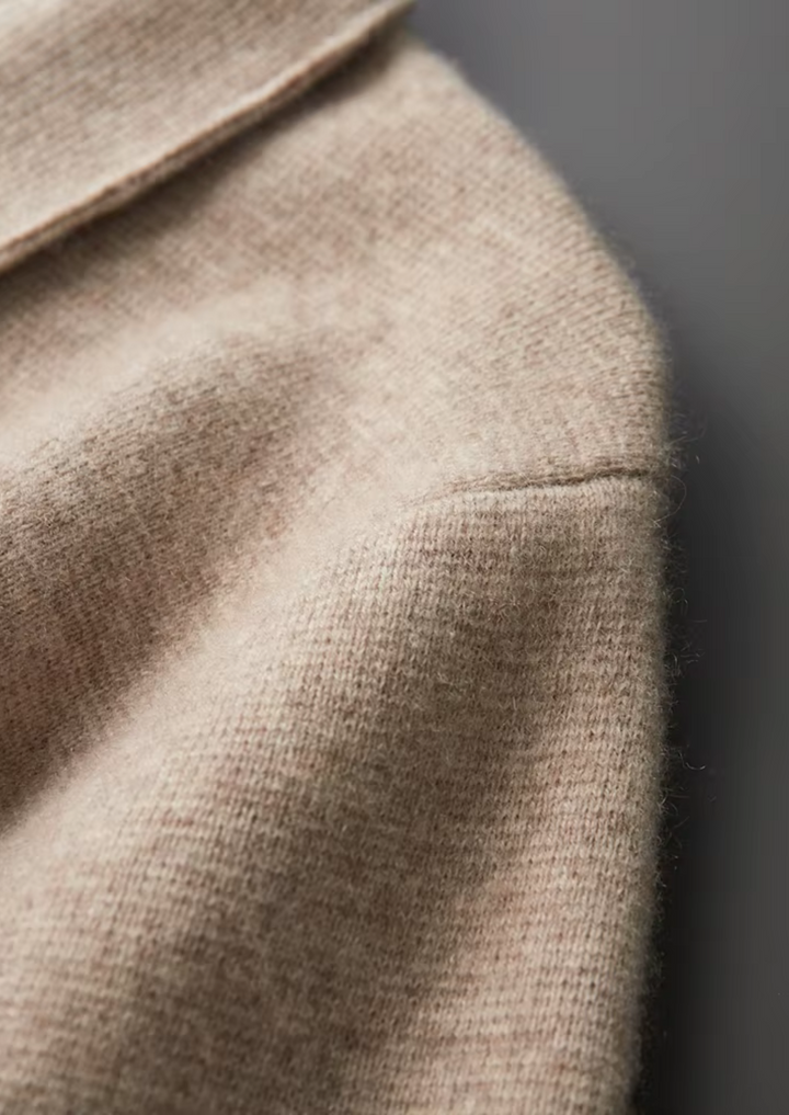 ISAAC | Merino Wool Zip Polo Cardigan