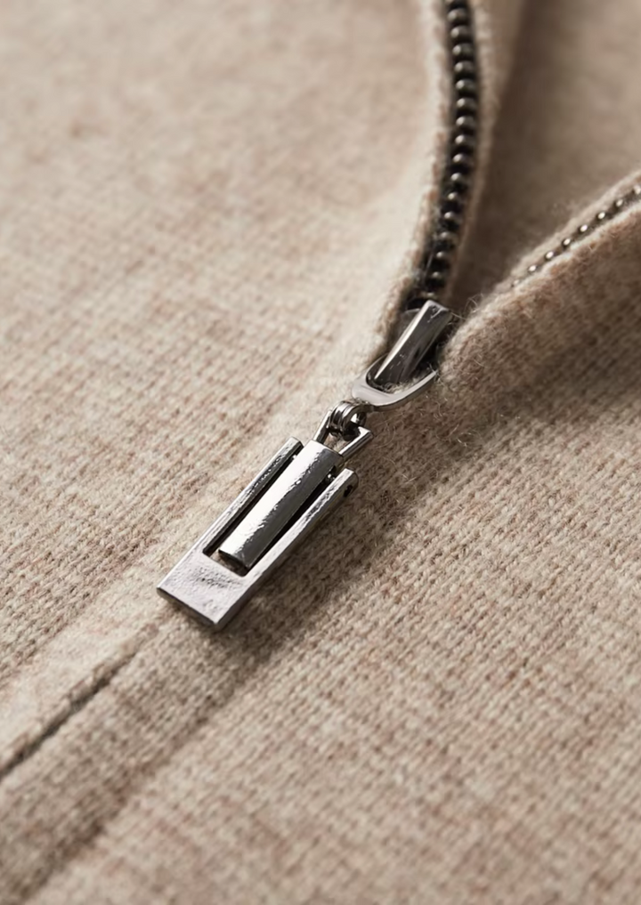 ISAAC | Merino Wool Zip Polo Cardigan