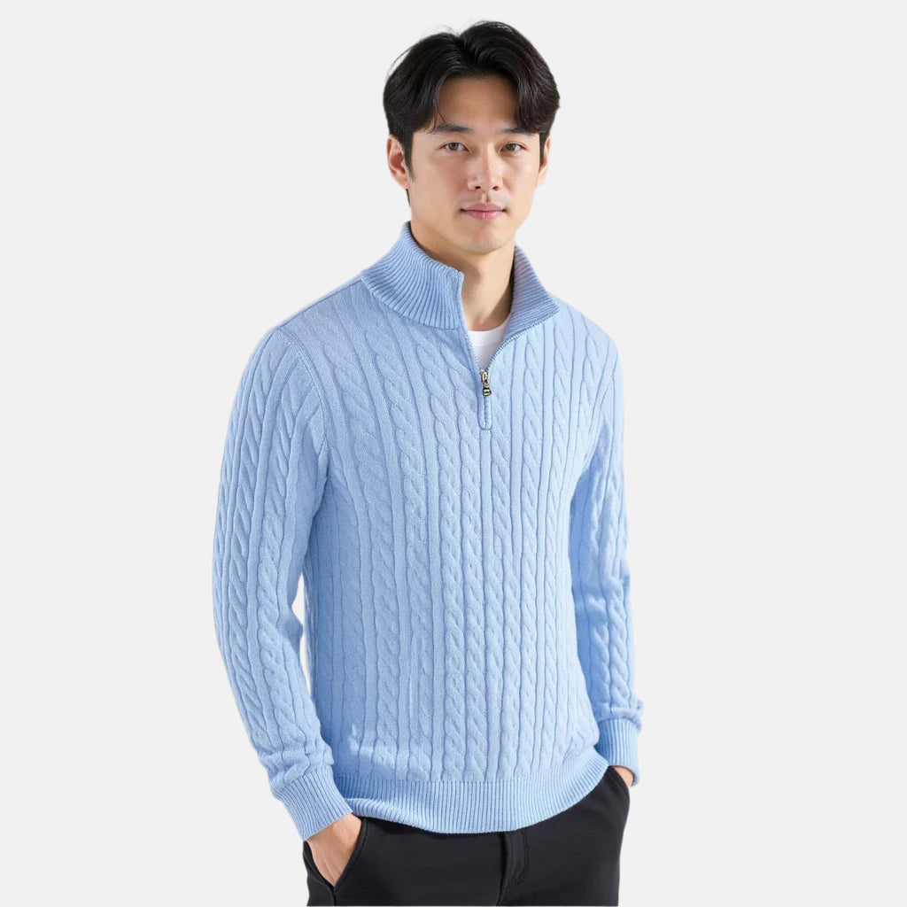 GEORGE | Cable Knit Half-Zip Sweaters (5-pack)