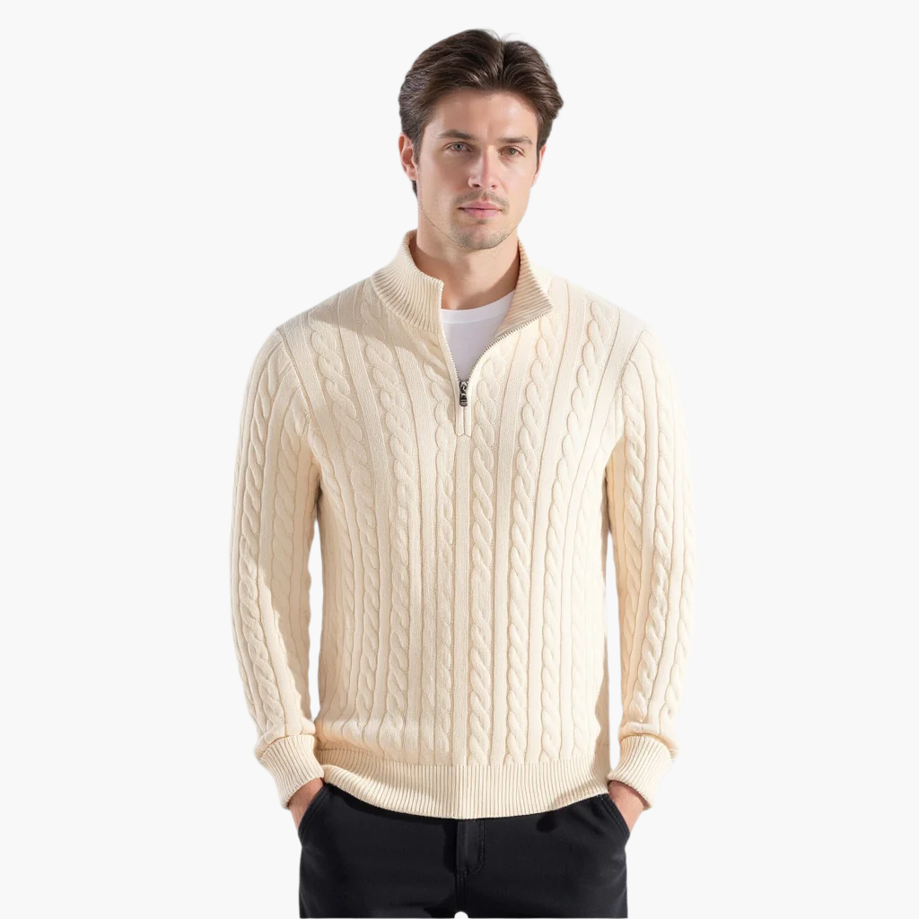 MAX | Cable Knit Half-Zip Sweater&nbsp;