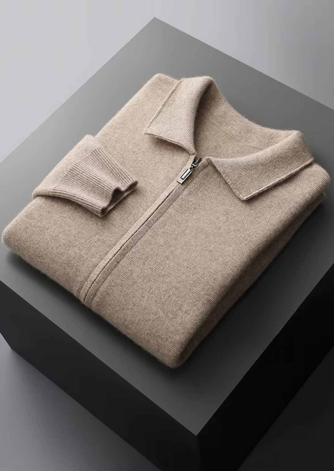 ISAAC | Merino Wool Zip Polo Cardigan