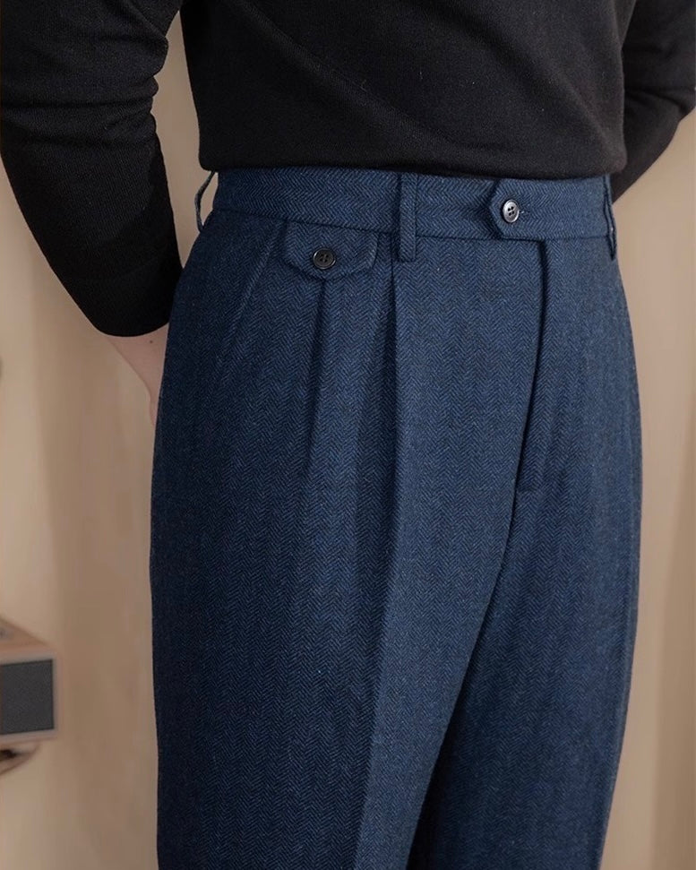 HENRY | Herringbone Wool Trousers