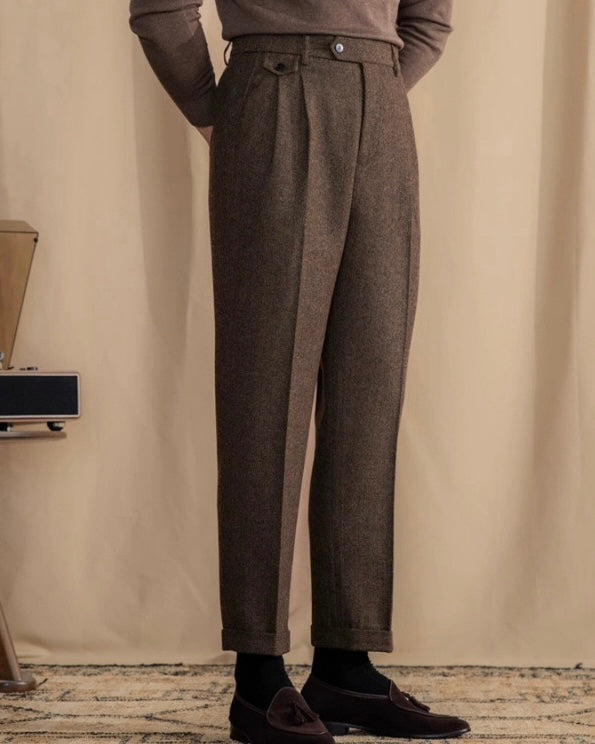 HENRY | Herringbone Wool Trousers