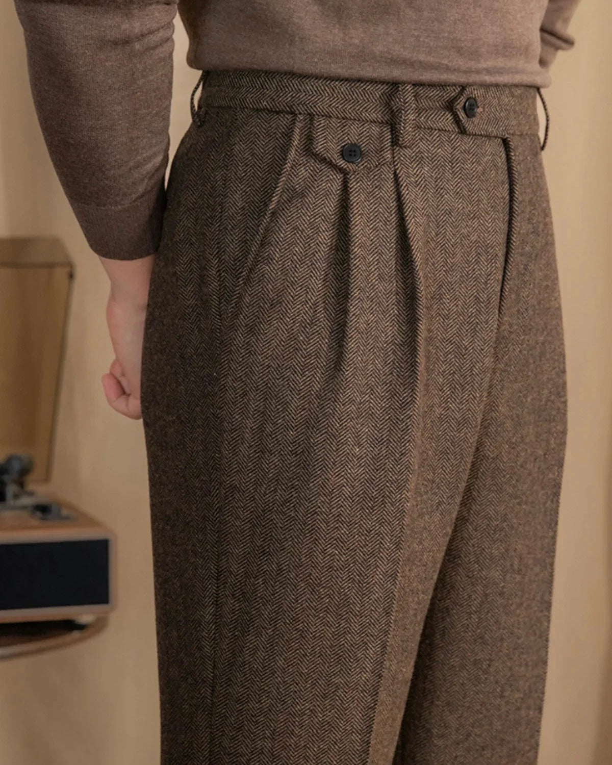 HENRY | Herringbone Wool Trousers
