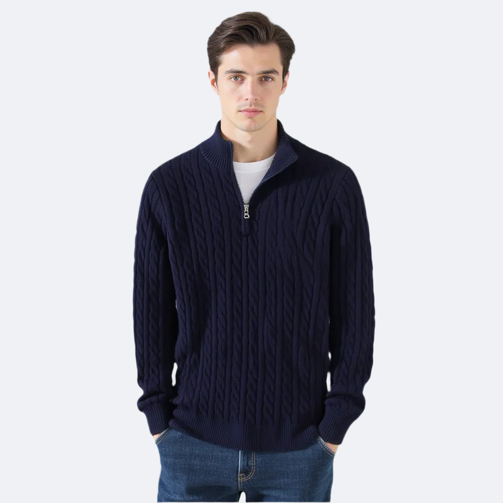 GEORGE | Cable Knit Half-Zip Sweaters (5-pack)