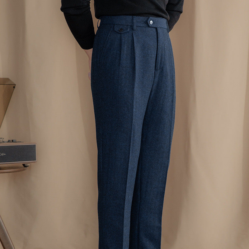 HENRY | Herringbone Wool Trousers