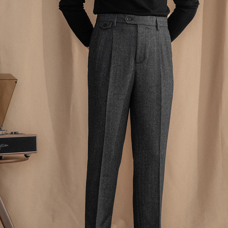 HENRY | Herringbone Wool Trousers
