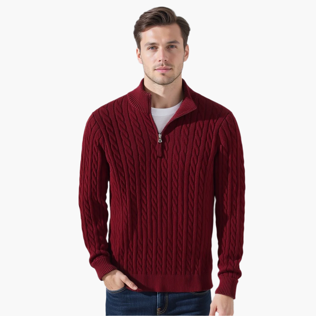 MAX | Cable Knit Half-Zip Sweater&nbsp;