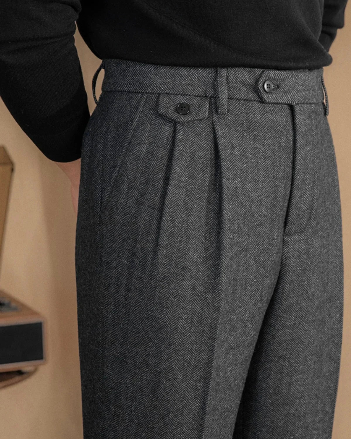 HENRY | Herringbone Wool Trousers