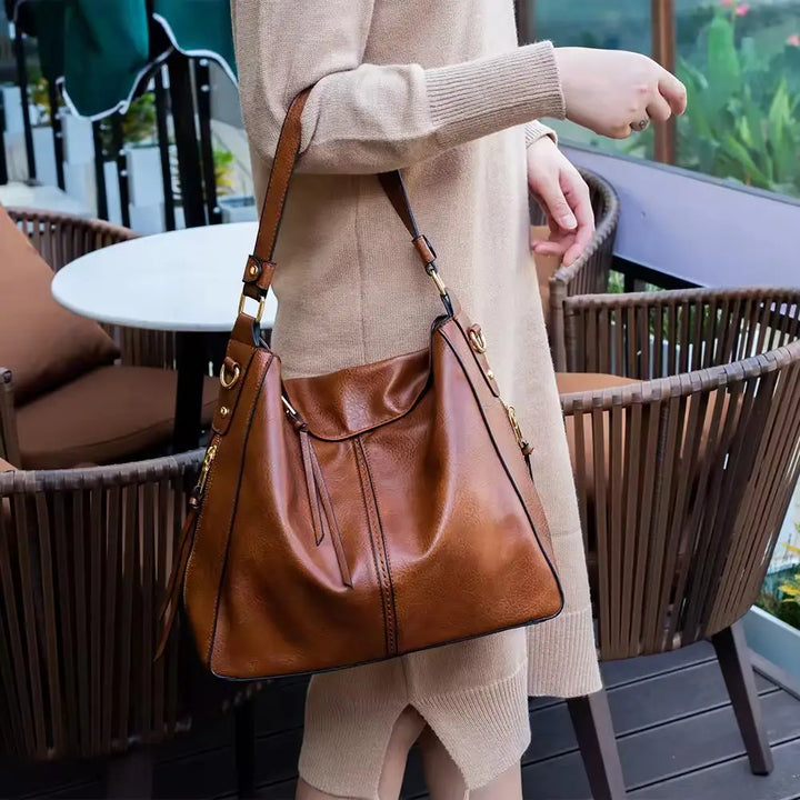 PARKER | The Everyday Leather Anti-Theft Handbag + FREE Pouch Wallet That Fits Everything