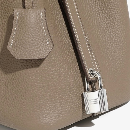 GEORGIA | Genuine Leather Silver Buckle Basket Bag