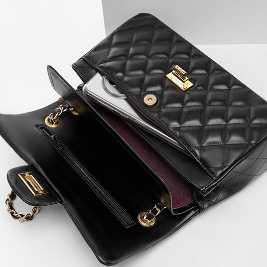 BELLA | Quilted Women's Genuine Leather Shoulder Crossbody Bag