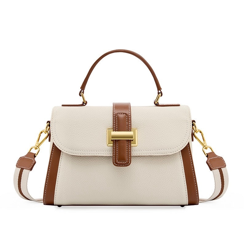 AYLA | Minimalist Leather Structured Top Handle Crossbody Bag