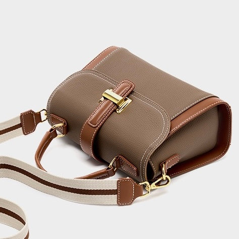 AYLA | Minimalist Leather Structured Top Handle Crossbody Bag