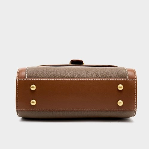 AYLA | Minimalist Leather Structured Top Handle Crossbody Bag