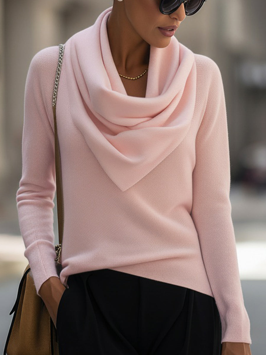 WILLOW | Draped Cowl Neck Long-Sleeve Top