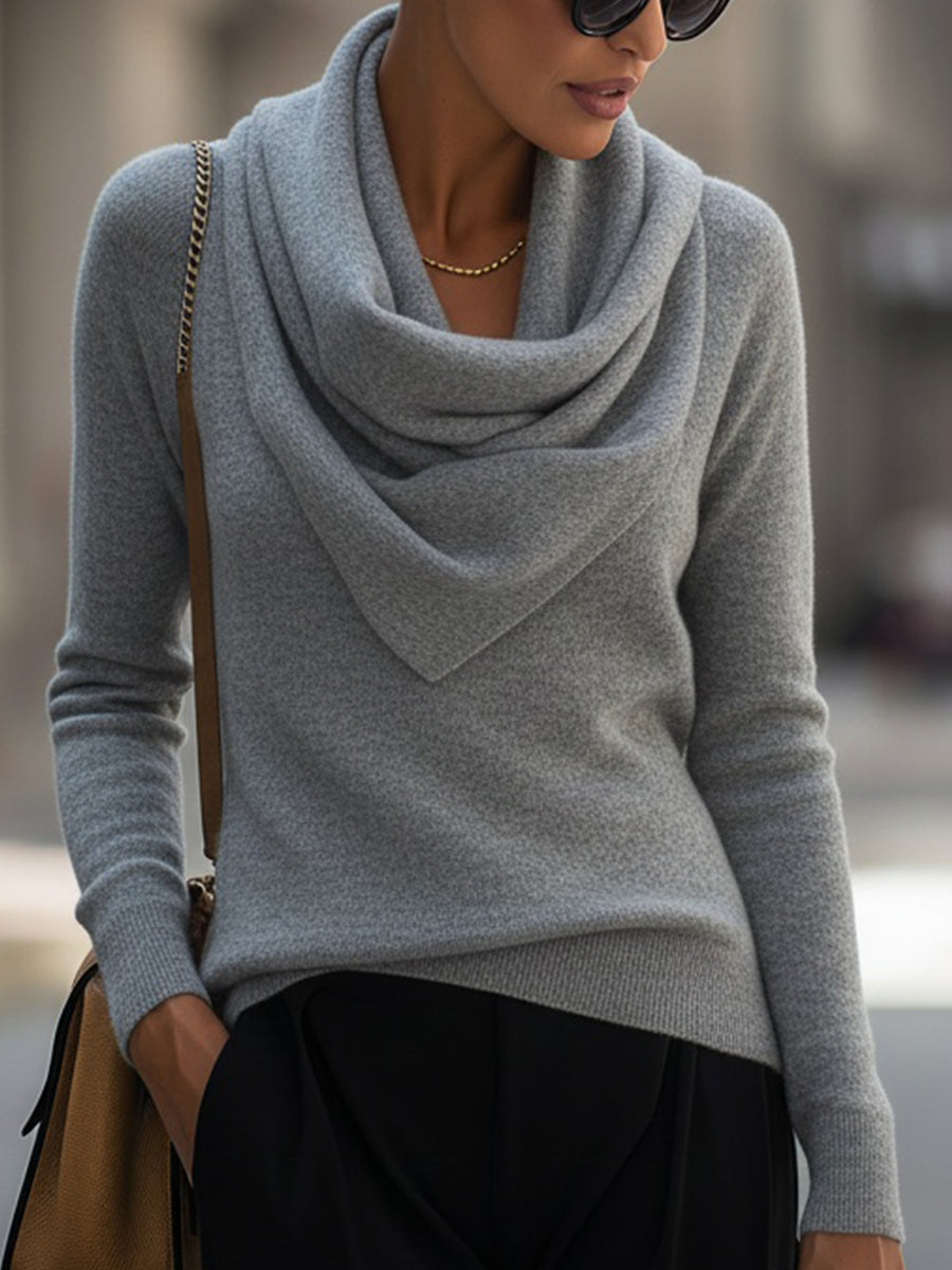 WILLOW | Draped Cowl Neck Long-Sleeve Top