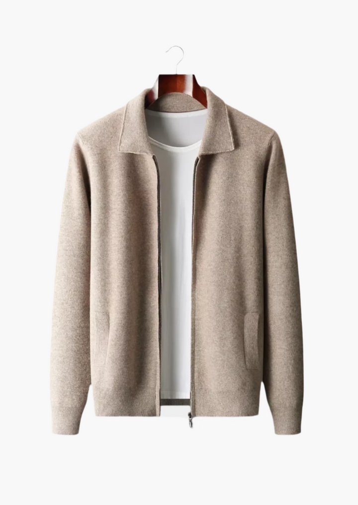 ISAAC | Merino Wool Zip Polo Cardigan